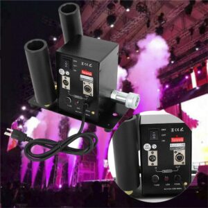 CO2 Fog Machine, 250W Double Pipe Co2 Cryo Jet Machine Air Column Smoke Machine Digital Stage Effect 2 Pipe Co2 Fog Jet Unit CO2 Cannon Fogger with DMX512 for Stage Shows Club Wedding Party