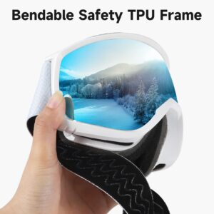 findway OTG Ski Goggles - Over Glasses Snow Snowboard Goggles for Men Women Adult & Youth - Anti-Fog 100% UV Protection