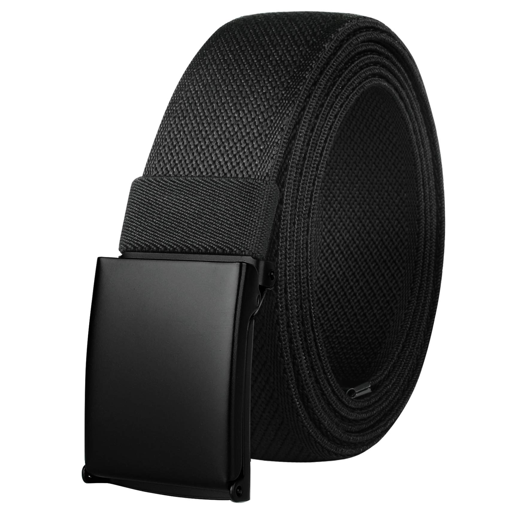 Drizzte Mens Plus Size 47inch Newest Comfortable Stretchy Fabric Cloth Belt Black