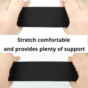 Drizzte Mens Plus Size 47inch Newest Comfortable Stretchy Fabric Cloth Belt Black