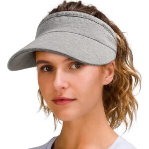 winter sport sun visors for women elastic sports hat sun protection caps knitted cotton ponytail caps golf visor hats grey