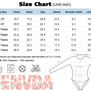 TENVDA Girls Gymnastics Leotards Toddler Kids Tumbling Outfit Size 2t 3t Sparkle Purple Tie Dye Long Sleeve Bodysuits