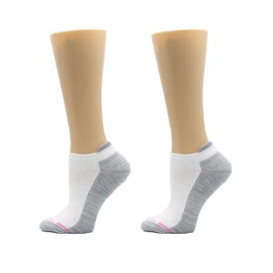 Dr. Motion Womens Low Cut Cushioned Breathable Compression Ankle Socks with Arch Support 6 Pairs (4 Black / 2 White)