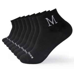 J-BOX 8 Packs Men's Cotton Socks Moisture Control Multi-Pack Running for Men Ankle Socks