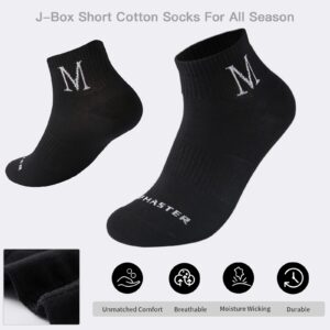 J-BOX 8 Packs Men's Cotton Socks Moisture Control Multi-Pack Running for Men Ankle Socks