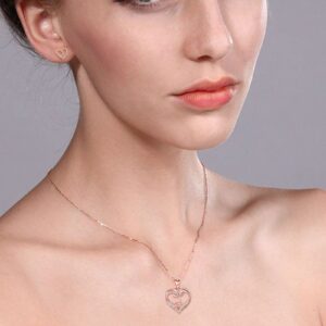 INFUSEU J Initial Necklace Women Letter Heart Jewelry Rose Gold Pendant