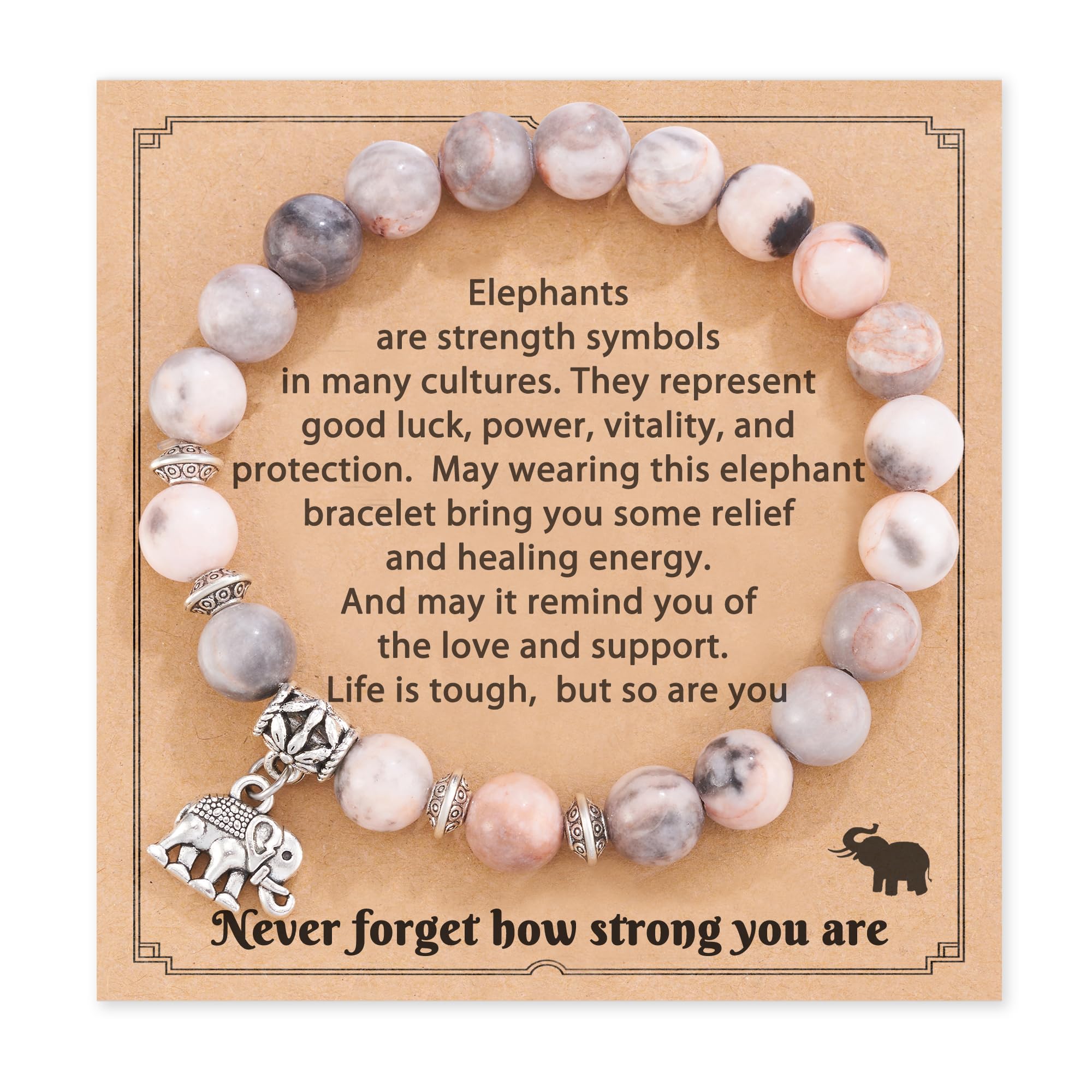 HGDEER Elephant Gifts for Women, Feel Better After Surgery Revovery Inspirational Bracelet Get Well Soon Gifts for Women