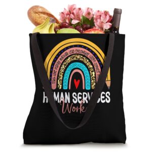 Human Services Worker Leopard Rainbow Healthcare Doctor Work Tote Bag