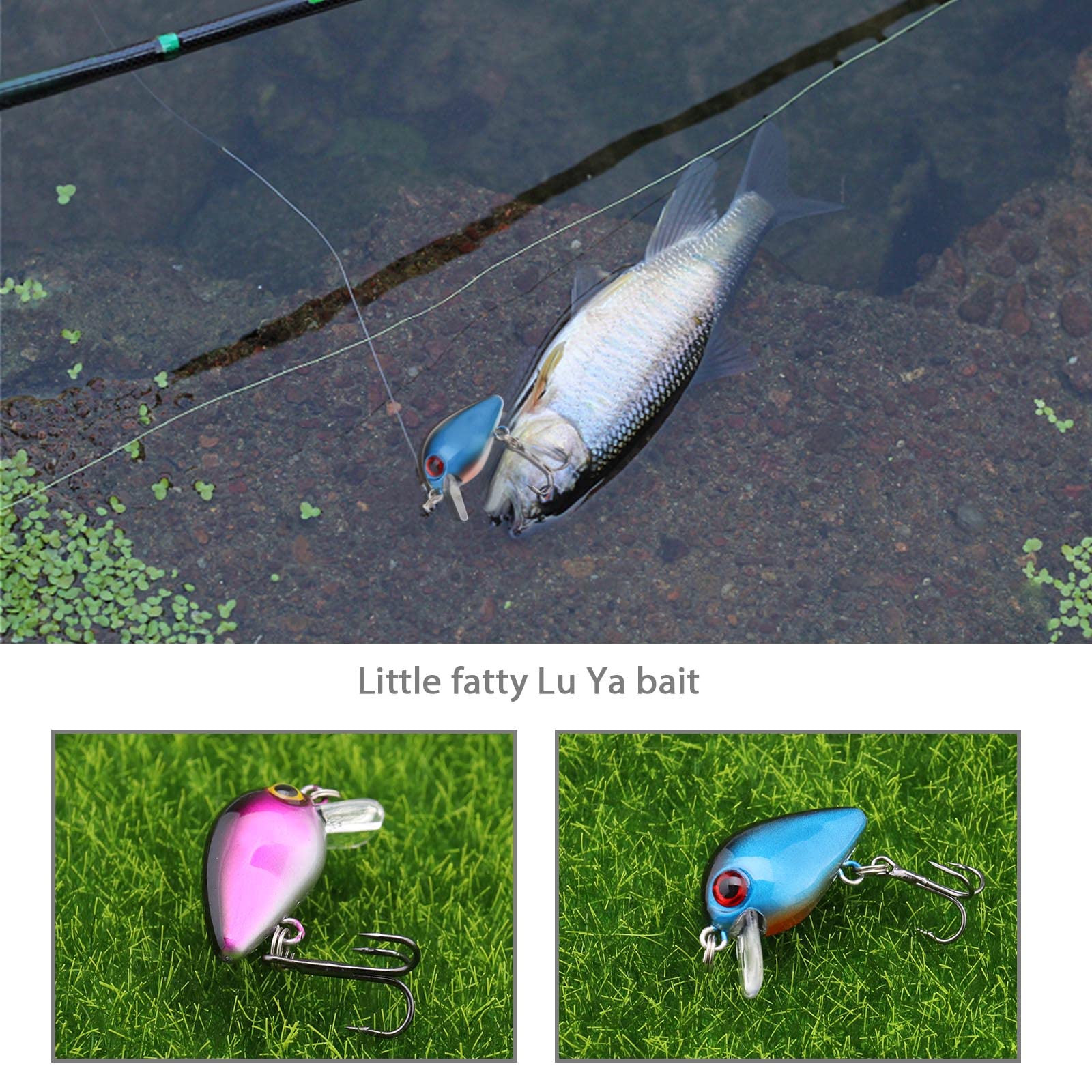 Create idea 10PCS Fishing Lures with Treble Hook Crankbaits Mini Artificial Fishing Hard Baits for Trout Bass Freshwater Saltwater Fishing Tackle Fishing Gear