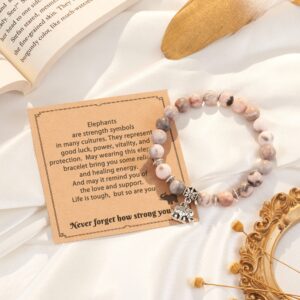 HGDEER Elephant Gifts for Women, Feel Better After Surgery Revovery Inspirational Bracelet Get Well Soon Gifts for Women