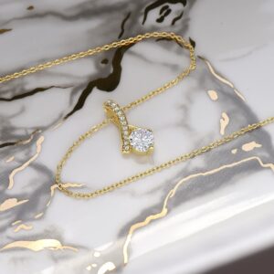 Beautiful Soulmate Necklace To My Beautiful Wife Necklace My Future Wife Gift Soulmate Jewelry Alluring Beauty Necklace (18k Yellow Gold Finish (Luxury Box))