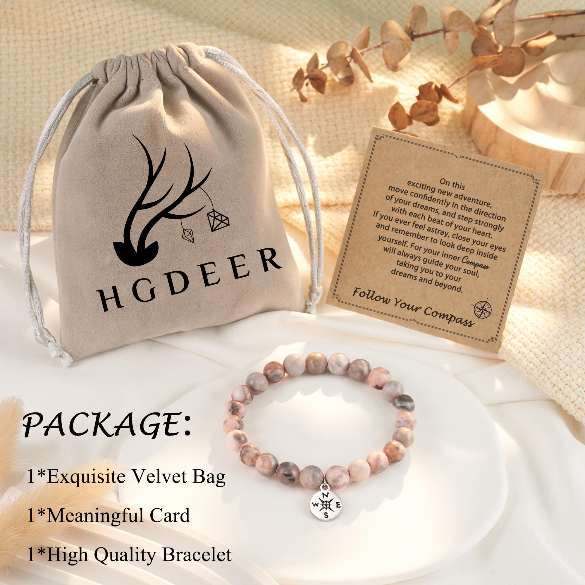 HGDEER Inspirational Gifts for Women, Retirement Gift for Women 2024, Best Moving Going Away Farewell Gifts for Coworkers Co Worker Teacher Bracelets Graduation Gifts for Her