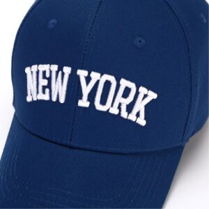 WODXCOR Classic Baseball Cap New York Embroidery 100% Cotton Adjustable Dad Hat Men and Women (Dark Blue)