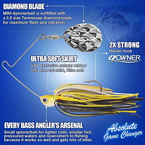 Mini-Spinner-Baits-for-Bass-Fishing-Lures-Colorado-Spinnerbait-Top-Water-Fishing-Lures-Micro-Spinner-Smallmouth-Bass-Lure Small Water Hard Baits Pan Fish Bait Crappie Lures Sets 1/8 1/4oz