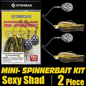 Mini-Spinner-Baits-for-Bass-Fishing-Lures-Colorado-Spinnerbait-Top-Water-Fishing-Lures-Micro-Spinner-Smallmouth-Bass-Lure Small Water Hard Baits Pan Fish Bait Crappie Lures Sets 1/8 1/4oz