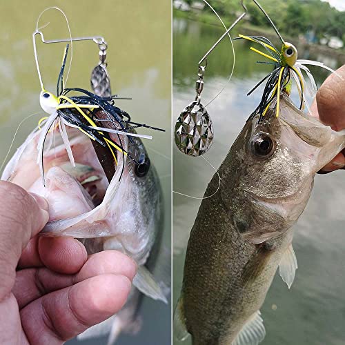 Mini-Spinner-Baits-for-Bass-Fishing-Lures-Colorado-Spinnerbait-Top-Water-Fishing-Lures-Micro-Spinner-Smallmouth-Bass-Lure Small Water Hard Baits Pan Fish Bait Crappie Lures Sets 1/8 1/4oz