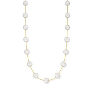 Ross-Simons 7-7.5mm Cultured Pearl Station Necklace in 14kt Yellow Gold. 16 inches