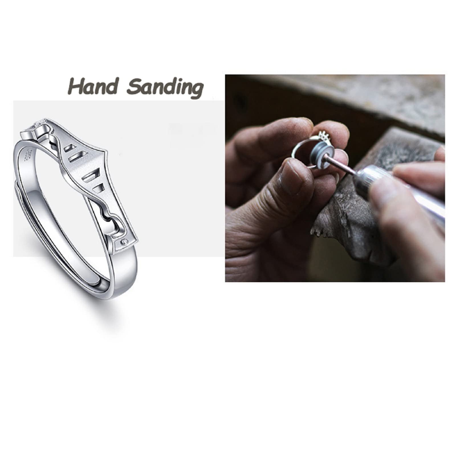 JASXEYO wedding ring sets for him and her，promise rings for couples，promise rings for her，matching rings for couples，dainty rings，Adjustable Princess and Knight Rings Set His and Hers (women's)