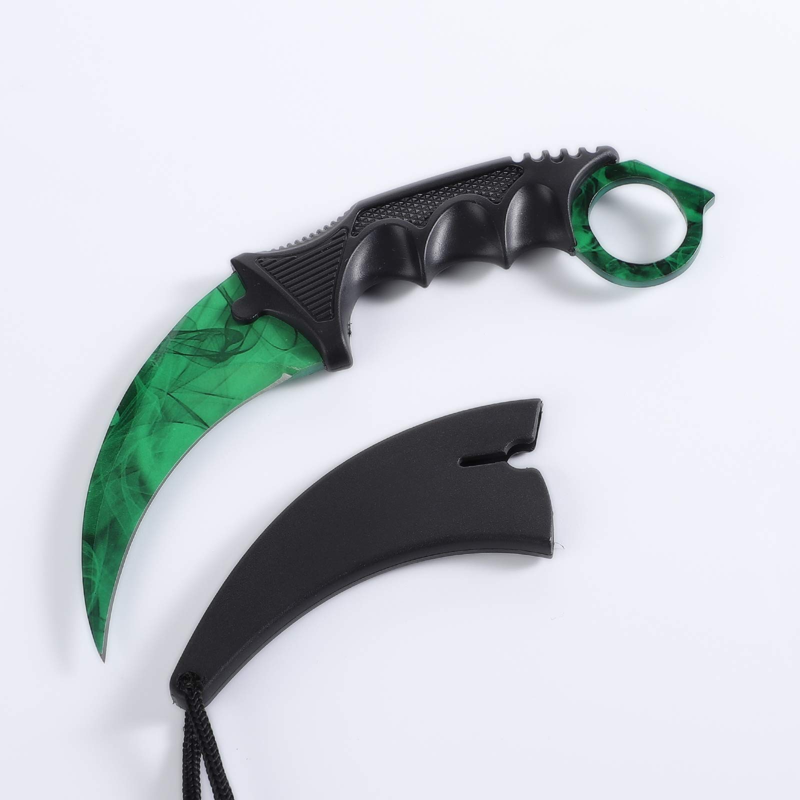 TOPOINT 2 Packs Karambit Knife CS Game Knife (White Green)