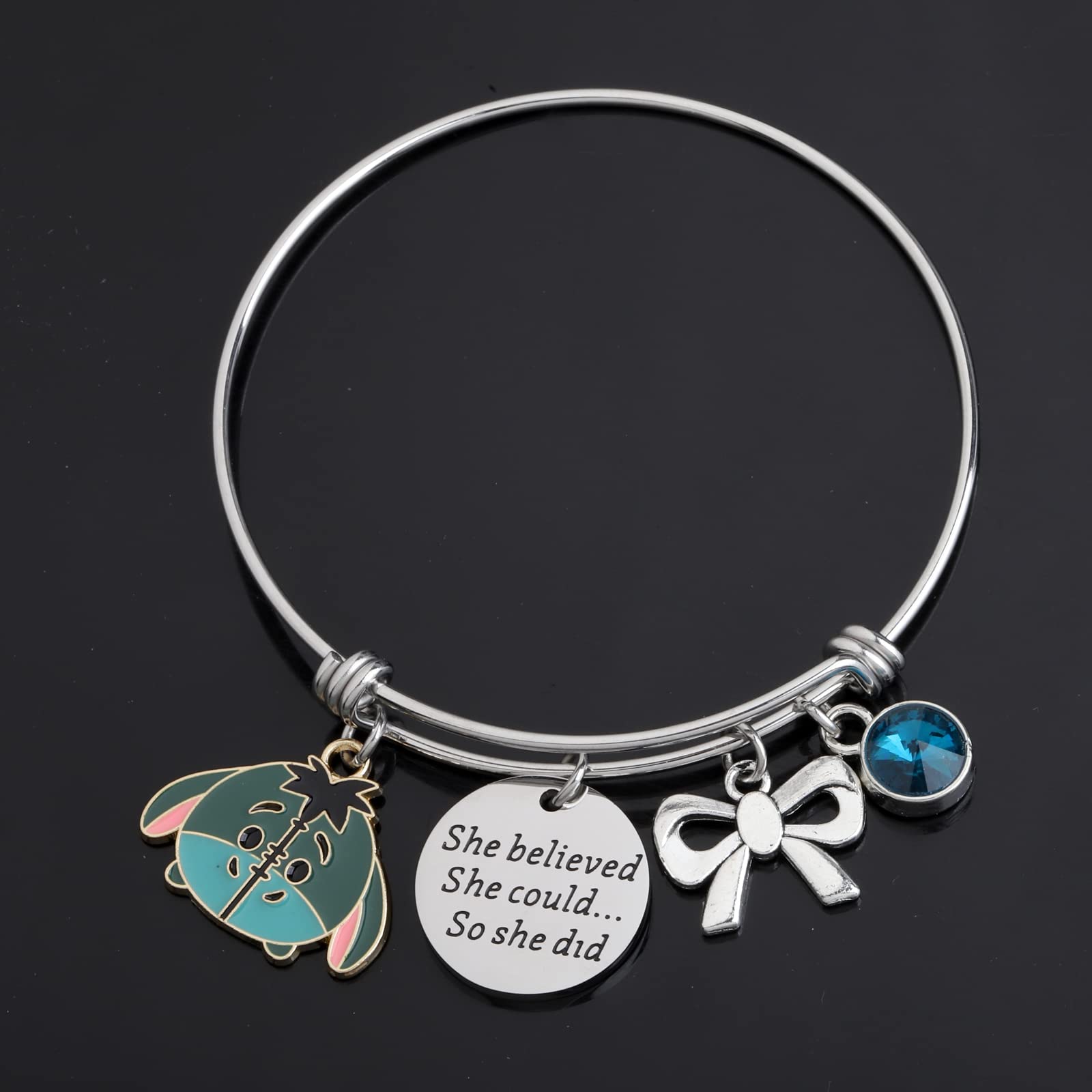 FAADBUK Eeyore Bracelet Eeyore Lover Gift She Believed She Could So She Did Inspiration Gift for Her (Donkey Bracelet)