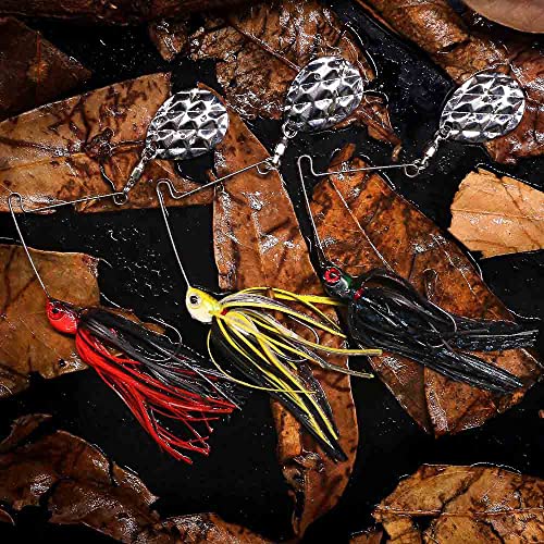 Mini-Spinner-Baits-for-Bass-Fishing-Lures-Colorado-Spinnerbait-Top-Water-Fishing-Lures-Micro-Spinner-Smallmouth-Bass-Lure Small Water Hard Baits Pan Fish Bait Crappie Lures Sets 1/8 1/4oz