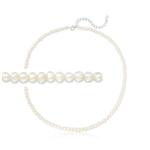 ross-simons 3.5-4.5mm cultured pearl choker necklace with sterling silver. 14 inches