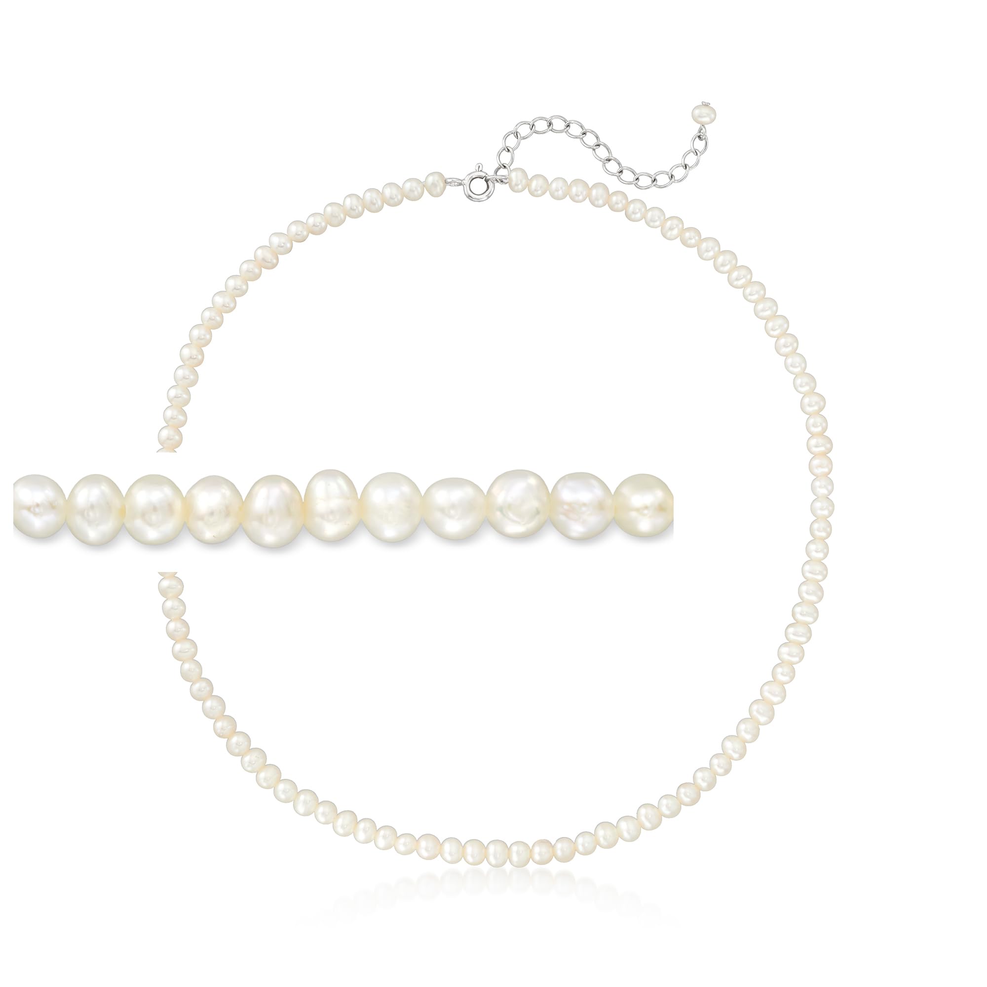 Ross-Simons 3.5-4.5mm Cultured Pearl Choker Necklace With Sterling Silver. 14 inches