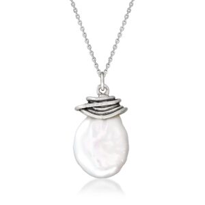 Ross-Simons 13mm Cultured Baroque Coin Pearl Pendant Necklace