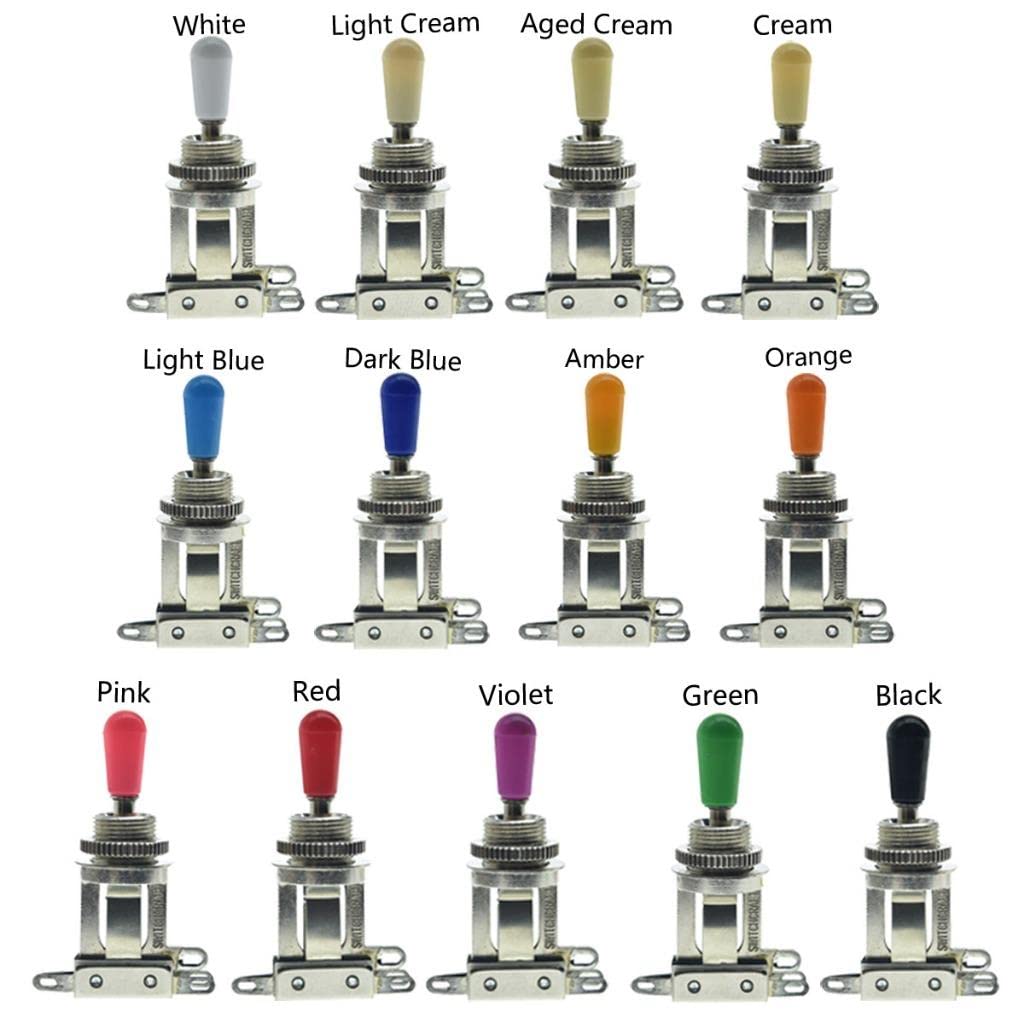 KAISH 13pcs Mixed Colors American Thread 3 Way Toggle Switch Tip Switch Cap Knob for USA Les Paul Pickup Selector Switch/Switchcraft Switch