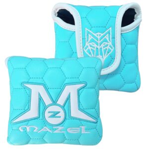 mazel embroidered golf putter head cover magnetic closure mallet putter headcover for taylormade odyssey titleist scotty cameron callaway ping,blue