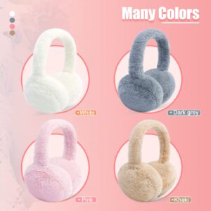 NASULAR Kids Winter Earmuffs Baby Warm Ear Muff Girls Cute Furry Ear Warmers Boys Foldable Ear Covers for Cold Weather (A-white)