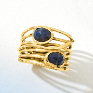 Ross-Simons Gemstone Highway Ring in 18kt Gold Over Sterling