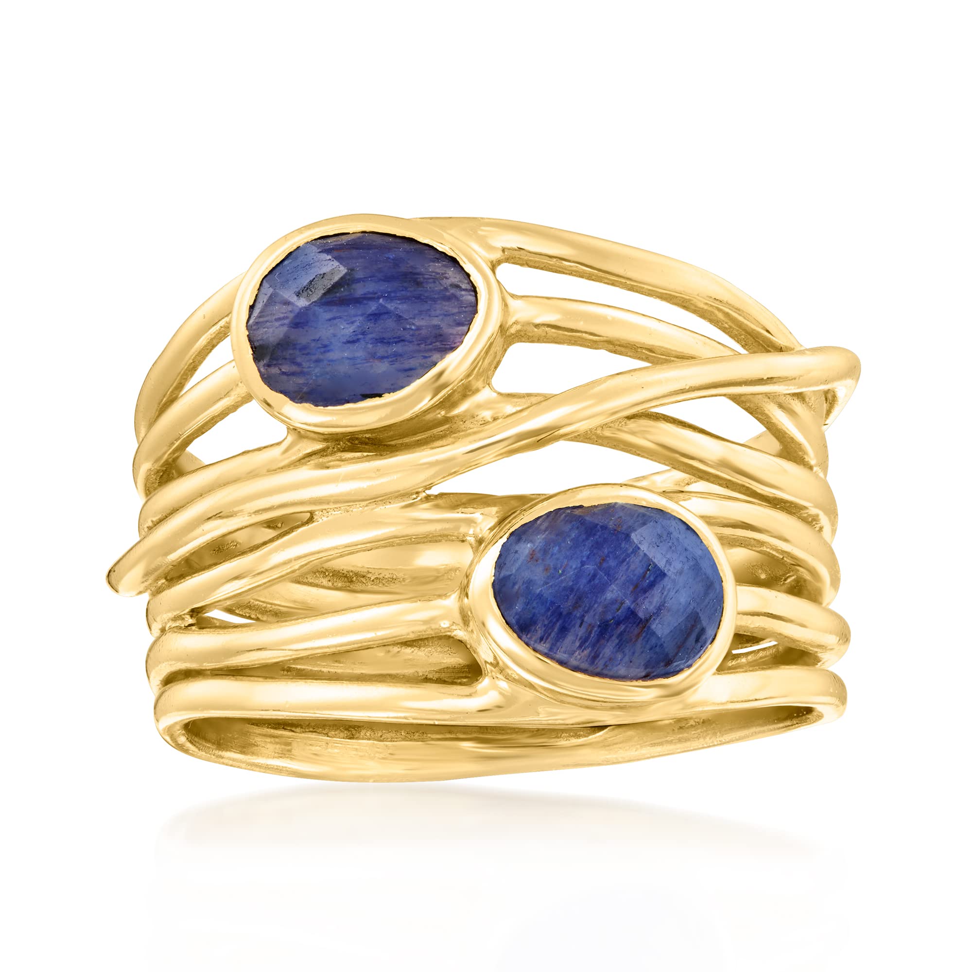 Ross-Simons Gemstone Highway Ring in 18kt Gold Over Sterling