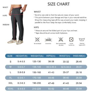 Willit Men's Running Pants with Zipper Pockets Open Bottom Quick Dry Lightweight Track Pants Athletic Workout Deep Gray L