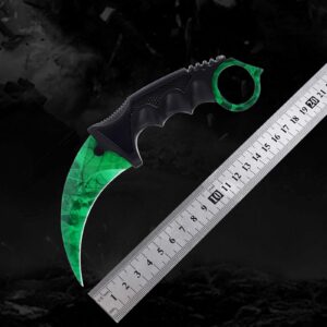 TOPOINT 2 Packs Karambit Knife CS Game Knife (White Green)