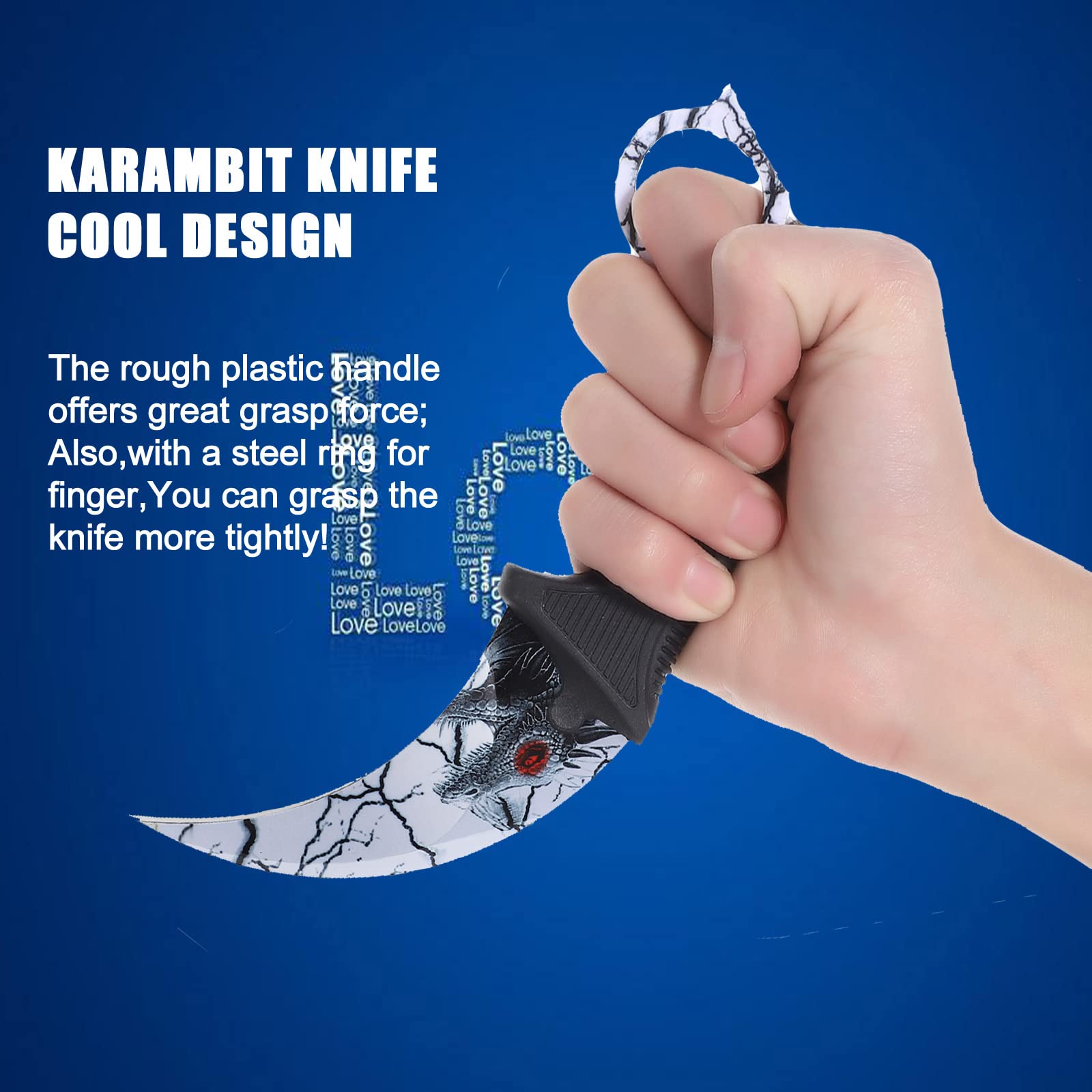 TOPOINT 2 Packs Karambit Knife CS Game Knife (White Green)