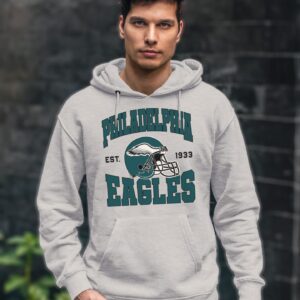 Junk Food Clothing x NFL - Philadelphia Eagles - Team Helmet - Unisex Adult Pullover Fleece Hoodie for Men and Women - Size Large