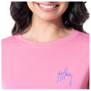 Guy Harvey Women's Long Sleeve Performance Sun Protection Shirt UPF 50+, Sachet Pink, Large