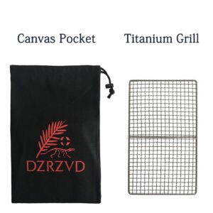 DZRZVD Mini Size Titanium Grill Grate for Backpacking Hiking Outdoor Camping Beach BBQ (Camping Fire Rated) - 10"X6.5"