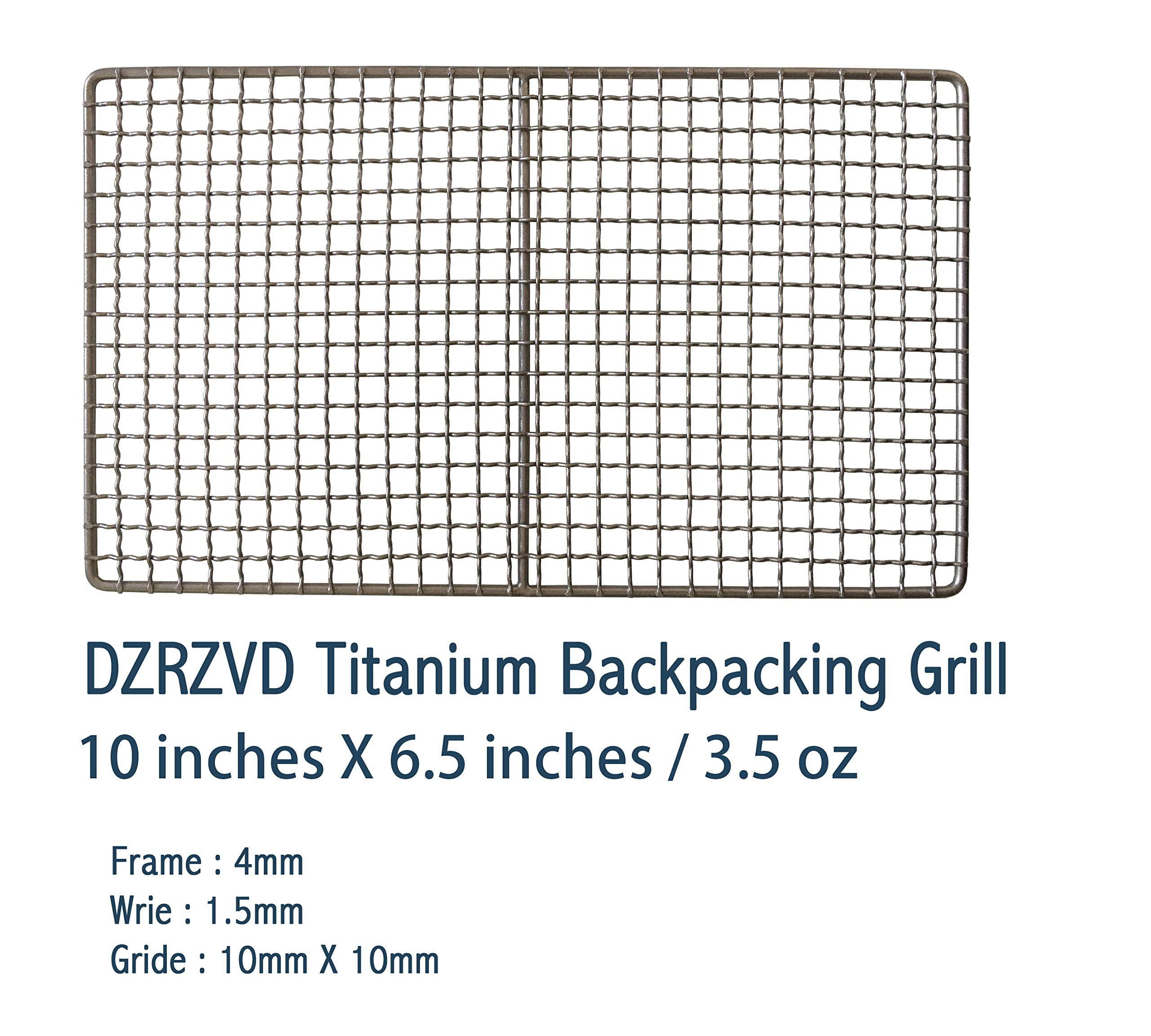 DZRZVD Mini Size Titanium Grill Grate for Backpacking Hiking Outdoor Camping Beach BBQ (Camping Fire Rated) - 10"X6.5"