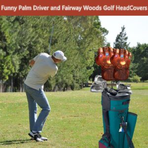 LeFeng Golf Club Head Covers Perfect for 460cc Driver and Fairway Wood Funny Palm Shape Wood Head Covers (Endless Palm, for Driver Wood)