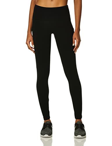 Jockey Womens Cotton Stretch Basic Ankle with Side Leggings, Deep Black