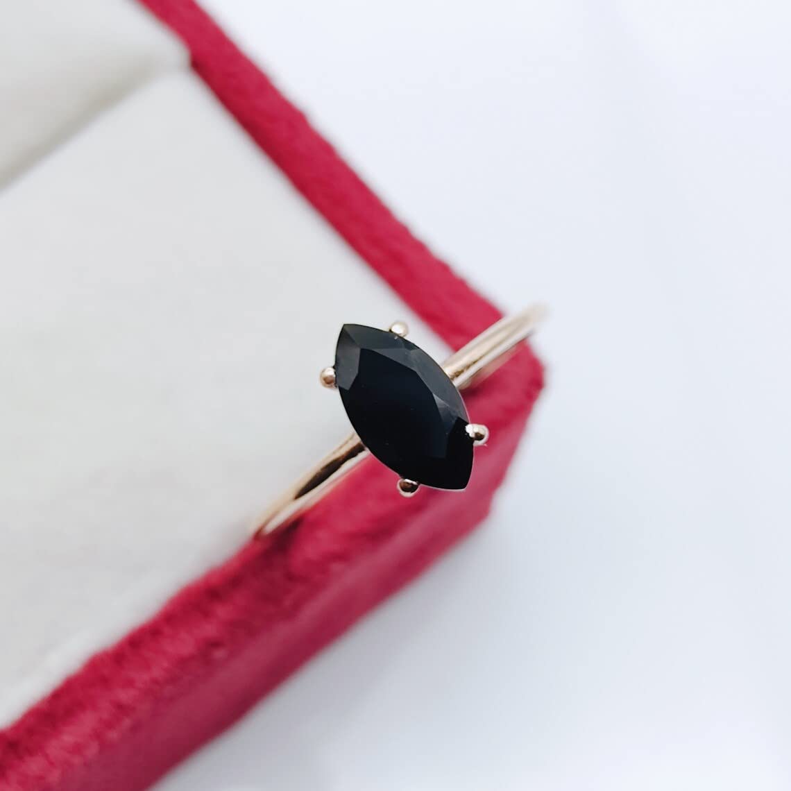 Natural Black Onyx Ring Faceted Onyx Ring Handmade Ring Statement Jewelry Minimalist Ring Onyx Marquise Ring Designer Beautiful Gift Ring BY FOREVER GEMS & JEWELS