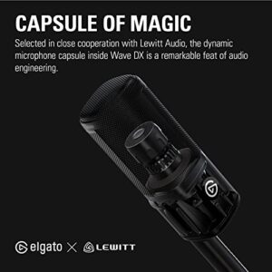 Elgato Wave DX - Dynamic XLR Microphone, Cardioid Pattern, Noise Rejection, Speech optimised for Podcasting, Streaming, Broadcasting, No Signal Booster Required, Works with Any Interface, for Mac, PC