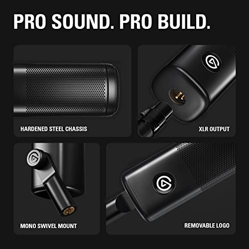 Elgato Wave DX - Dynamic XLR Microphone, Cardioid Pattern, Noise Rejection, Speech optimised for Podcasting, Streaming, Broadcasting, No Signal Booster Required, Works with Any Interface, for Mac, PC