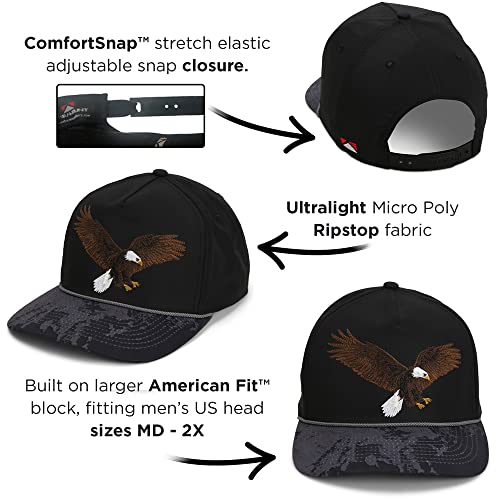 Paramount Outdoors American Eagle Hat Patriotic Trucker Rope Cap American Fit and Stretch Comfort Snapback Quick Dry Fabric