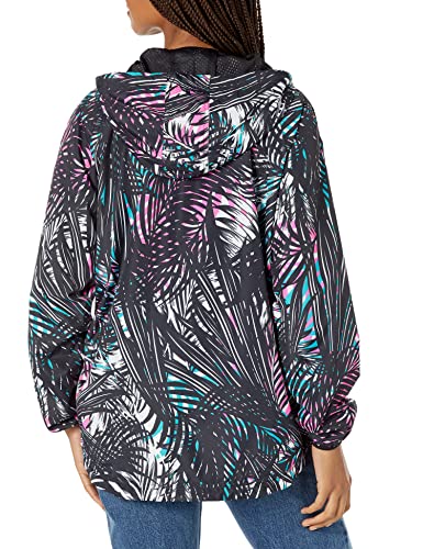 DKNY Women's Sport Tropic Shade Windbreaker Jacket, Pink Print, Medium