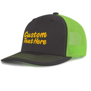 custom trucker hats for men adjustable snapback mesh cap great for outdoors baseball cap gray/green