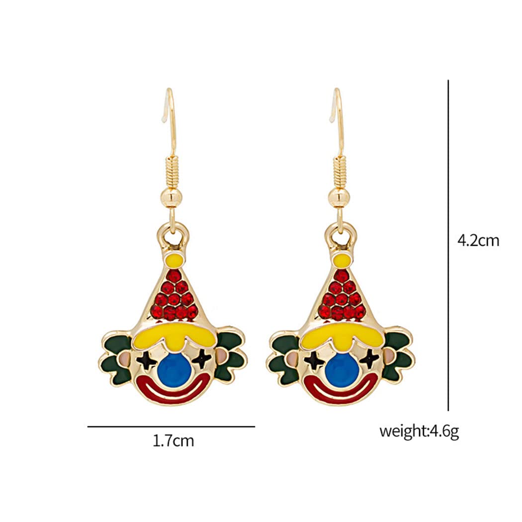 Funny Gifts Clown Earrings Circus Gifts Cute Clown Pendant Earrings Colorful Circus Stud Earrings Weird Earrings for Women