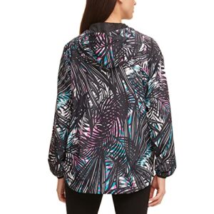 DKNY Women's Sport Tropic Shade Windbreaker Jacket, Pink Print, Medium